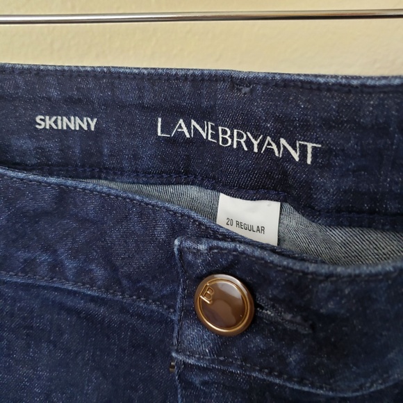 Lane Bryant Fray Hem Jeans Fringe Skinny 20 boho - Picture 3 of 4